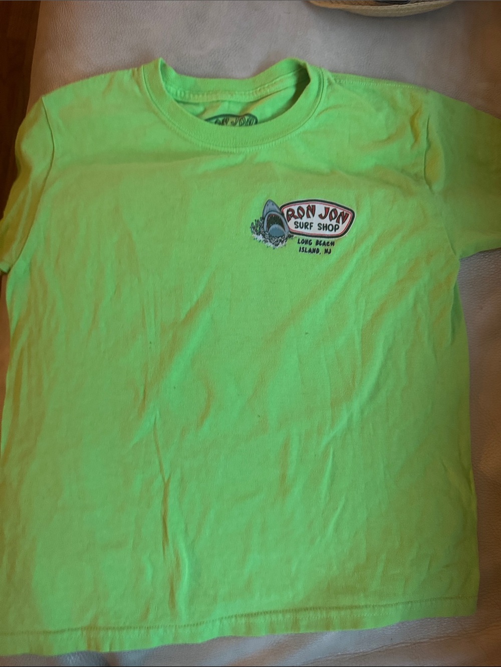 Ron Jon Neon Green Kids' Short Sleeve Tee - Surf Shop Logo